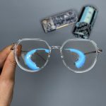 عینک فریم کائوچویی گرد شفاف 0713