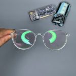 عینک فریم کائوچویی گرد شفاف  0715