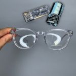 عینک فریم کائوچویی گرد شفاف  0718