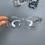 عینک فریم کائوچویی گرد شفاف  080