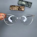 عینک فریم کائوچویی گربه ای شفاف  0905