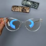 عینک فریم کائوچویی گربه ای زنانه شفاف  ۰۹۰۴