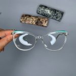 عینک فریم کائوچویی گربه ای شفاف ۰۹۰۸