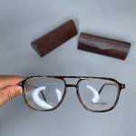 عینک فریم کائوچویی زاویه دار پلنگی دوپل۰۲۲۳