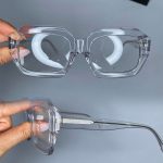 عینک فریم کائوچویی زاویه دار شفاف ۰۵۴۳