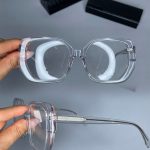 عینک فریم کائوچویی زاویه دار شفاف ۰۵۵۸