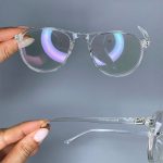 عینک فریم کائوچویی زاویه دار شفاف ۰۵۷۱