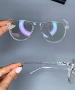 عینک فریم کائوچویی زاویه دار شفاف ۰۵۷۱