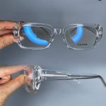 عینک فریم کائوچویی زاویه دار شفاف ۰۵۸۲