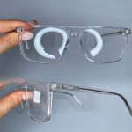 عینک فریم کائوچویی دوپل زاویه دار شفاف 0637