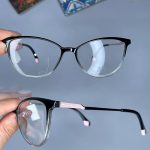 عینک فریم کائوچویی گربه ای دورنگ کوچک 0817