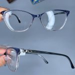 عینک فریم کائوچویی گربه ای دورنگ کوچک  0823
