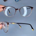 عینک فریم کائوچویی گربه ای دورنگ کوچک  0827