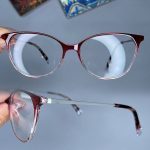عینک فریم کائوچویی گربه ای دورنگ 0834