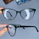 عینک فریم کائوچویی گربه ای دورنگ کوچک  0844