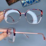 عینک فریم کائوچویی پروانه ای دورنگ  0847