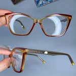 عینک فریم کائوچویی پروانه ای دورنگ  0848
