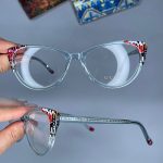 عینک فریم کائوچویی گربه ای دورنگ کوچک 0850