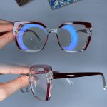 عینک فریم کائوچویی پروانه ای  دورنگ  0855