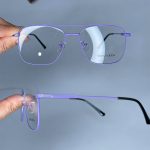 عینک فریم فلزی زاویه دار دوپل رنگی  0779