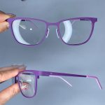 عینک فریم فلزی زاویه دار رنگی 0786