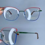 عینک فریم فلزی گربه ای چندرنگ 0807