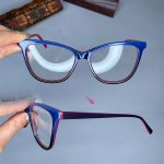 عینک فریم کائوچویی گربه ای دورنگ  0874