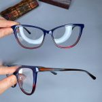 عینک فریم کائوچویی گربه ای دورنگ  0875