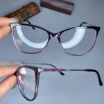 عینک فریم کائوچویی گربه ای دورنگ  0883