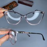 عینک فریم کائوچویی گربه ای دورنگ  0887