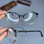 عینک فریم کائوچویی گربه ای گرد دورنگ  0890