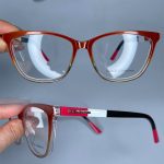 عینک فریم کائوچویی گربه ای دورنگ  0912