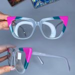 عینک فریم کائوچویی گربه ای سه رنگ0934