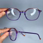 عینک فریم کائوچویی زاویه دار دو رنگ 0671