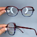 عینک فریم کائوچویی زاویه دار دو رنگ 0673