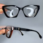 عینک فریم کائوچویی پروانه ای مشکی 0679