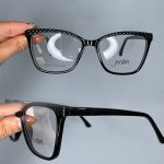 عینک فریم کائوچویی مشکی گربه ای 0681