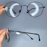 عینک فریم فلزی زاویه دار چندضلعی 0733