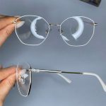 عینک فریم فلزی زاویه دار چندضلعی 0737