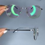 عینک فریم فلزی زاویه دار مربعی کوچک  0738