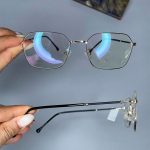 عینک فریم فلزی زاویه دار چندضلعی 0750