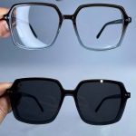 عینک فریم کائوچویی مربعی دو رنگ کاوردار  010180