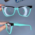 عینک فریم کائوچویی پروانه ای دورنگ  0943