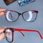 عینک فریم کائوچویی گربه ای دورنگ  0947