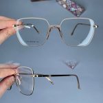 عینک فریم فلزی زاویه دار دماغه یک تیکه  01054