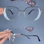 عینک فریم فلزی گرد دماغه یک تیکه  01051