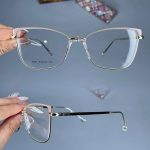 عینک فریم فلزی گربه ای دماغه یک تیکه  01046