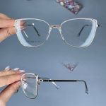 عینک فریم فلزی گربه ای دماغه یک تیکه  01041