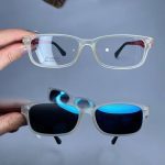 عینک فریم کائوچویی مستطیلی کاوردار مات  01069