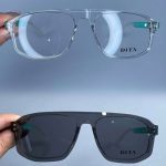 عینک فریم کائوچویی مستطیلی کاوردار شفاف 01062